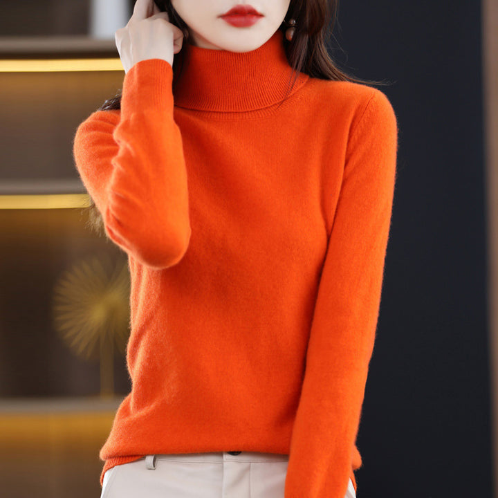 Damen Schmal geschnittener Rollkragenpullover aus kaschmirähnlichem Feinstrick mit softem Flor Drune