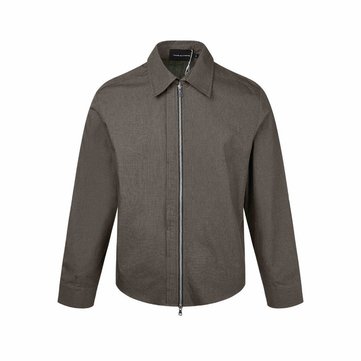 Herren Kurzjacke mit Hemdkragen, Zwei‑Wege‑Reißverschluss und feiner Struktur Drune