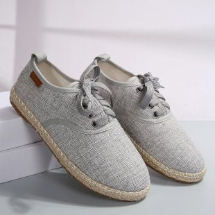 Damen  atmungsaktive Strick-Espadrilles mit geflochtener Jute-Sohle und flexiblem Memory-Fußbett Drune