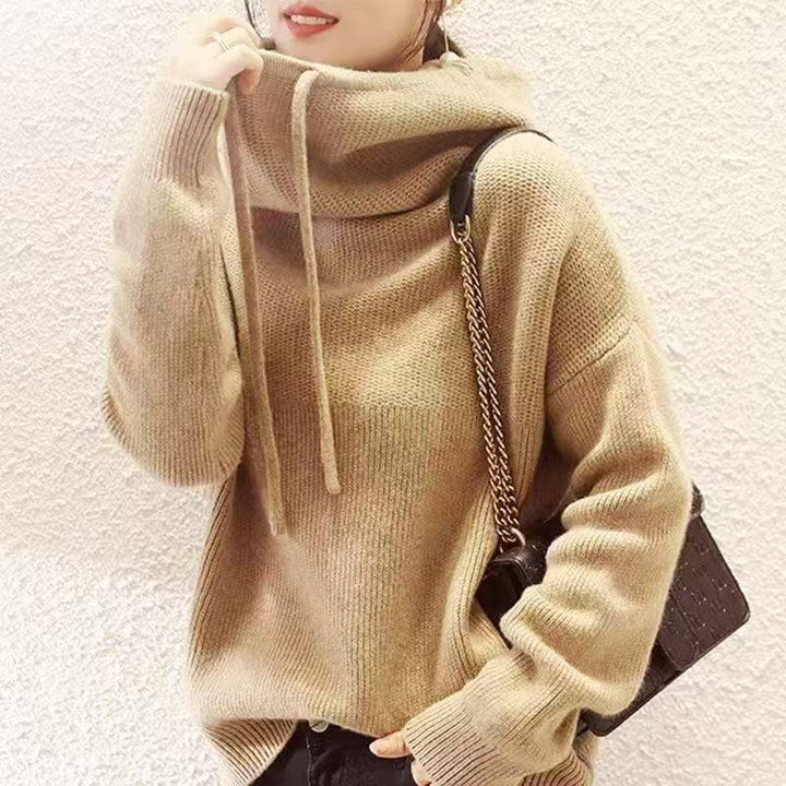 Damen Cozy Hoher Hals Pullover Sweater Drune