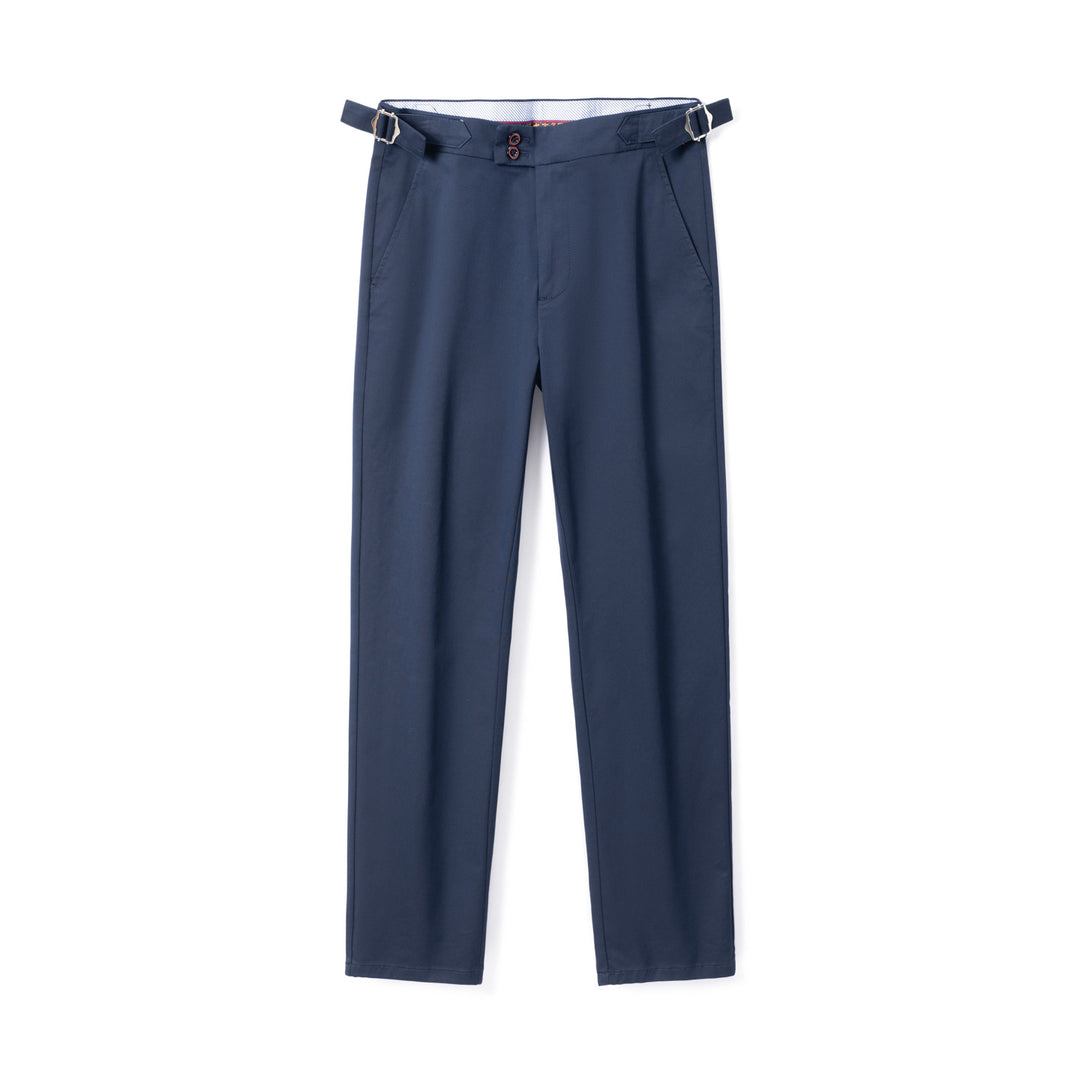 Herren Konische Chinohose mit seitlichen Taillenverstellern & schlanker Bundfalte Drune