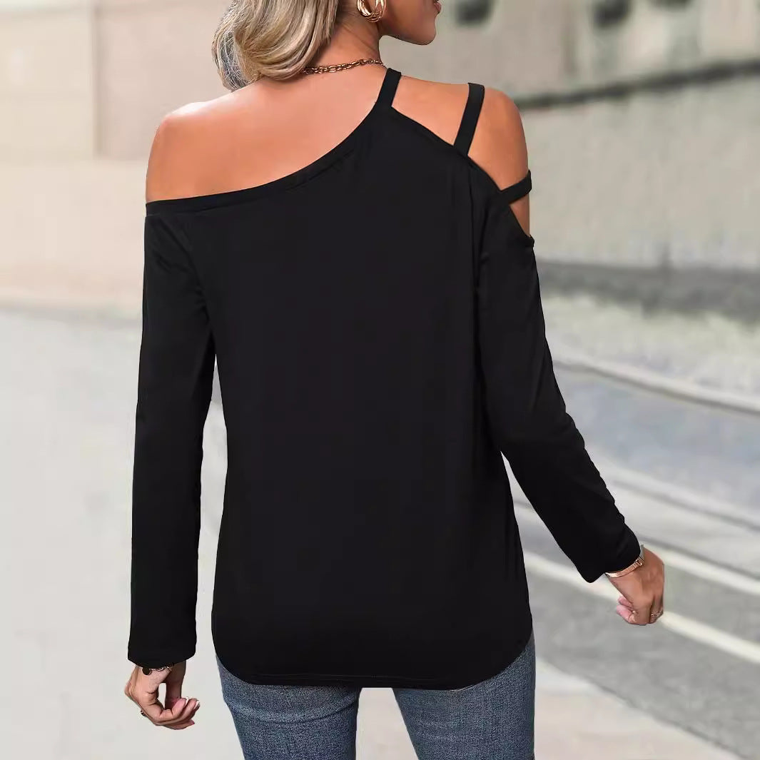 Damen Oberteil mit schulterfreiem Design und modischen Trägern Drune