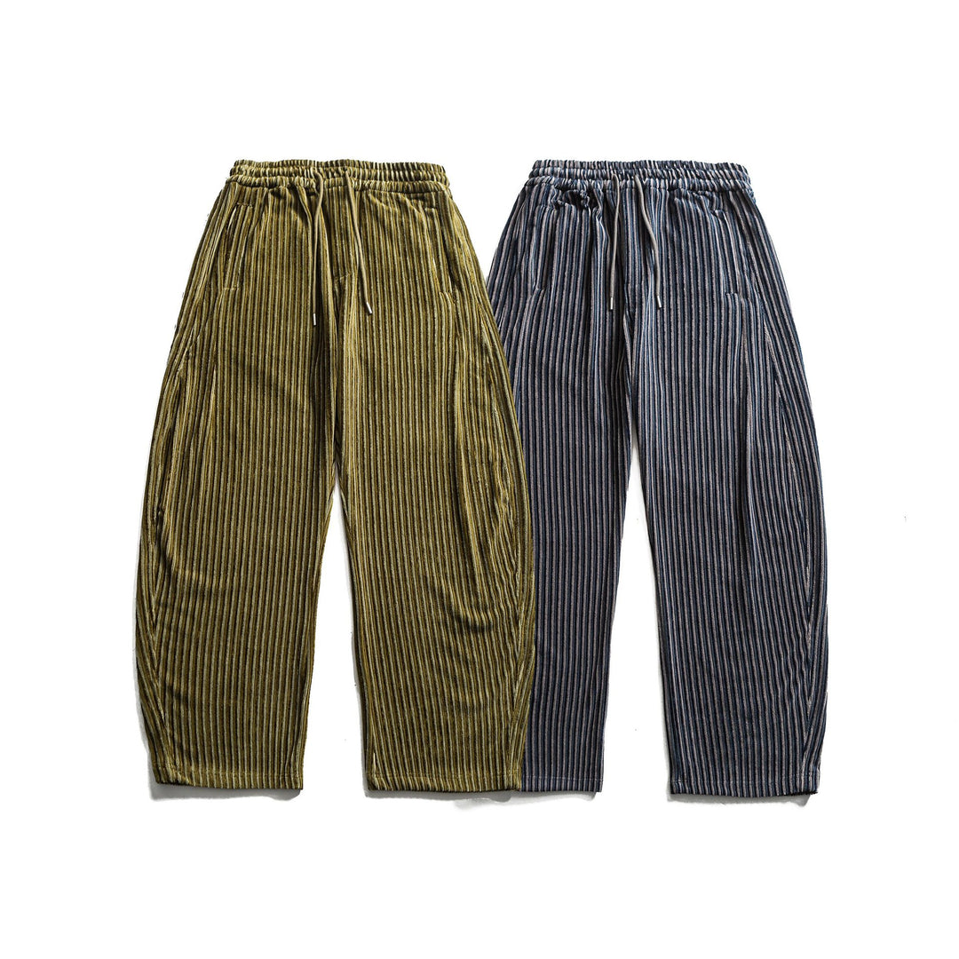 Damen Weite Plissee-Hose mit elastischem Bund und Tunnelzug Drune