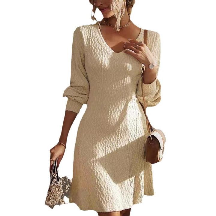 Damen Wickelkleid mit strukturiertem Muster und V-Ausschnitt Drune