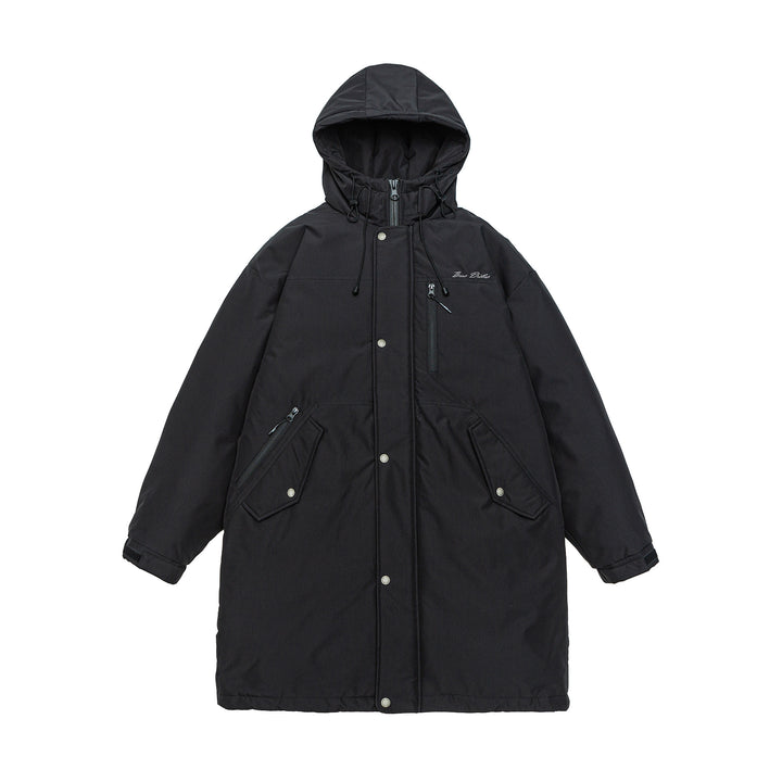 Herren Warmer winddichter Parka mit Kapuze, Steppfutter und Fronttaschen Drune