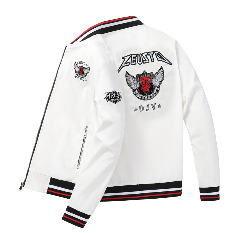 Herren Modische Bomberjacke mit Patch-Design Drune
