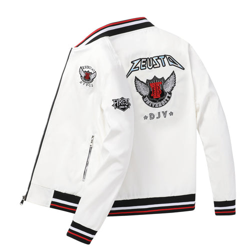 Herren Modische Bomberjacke mit Patch-Design Drune