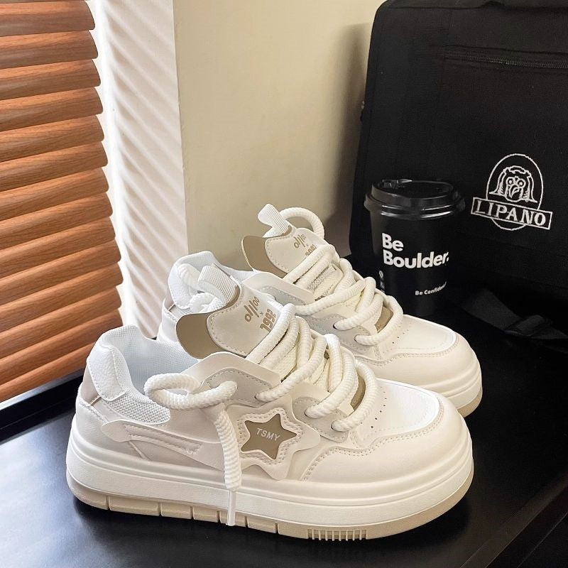 Damen Chunky Plateausneaker mit Stern-Applikation, gepolstertem Kragen und atmungsaktivem Obermaterial Drune