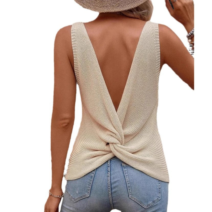 Damen V-Ausschnitt Strickoberteil mit modischem Rippenmuster Drune