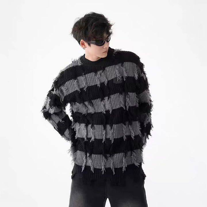 Herren Modischer Grobstrickpullover mit einzigartigem Design Drune