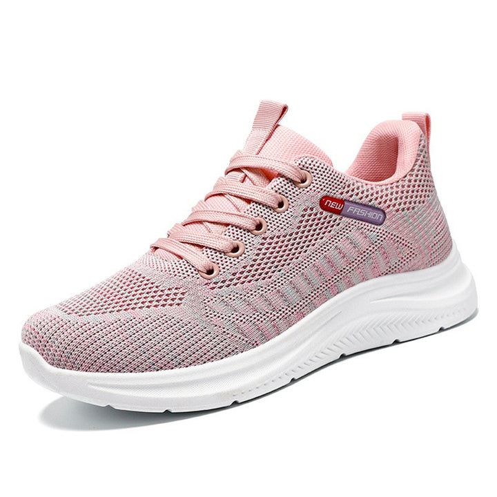 Damen nan leichte atmungsaktive Strick-Walking-Sneaker mit gepolstertem Fersenabschluss und dämpfender EVA-Zwischensohle Drune