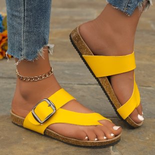 Damen Zehentrenner-Sandalen mit geflochtenen Riemen und rutschfester Sohle Drune