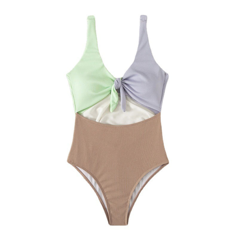 Damen Triangel-Bikini-Set mit verstellbarem Knotendesign Drune