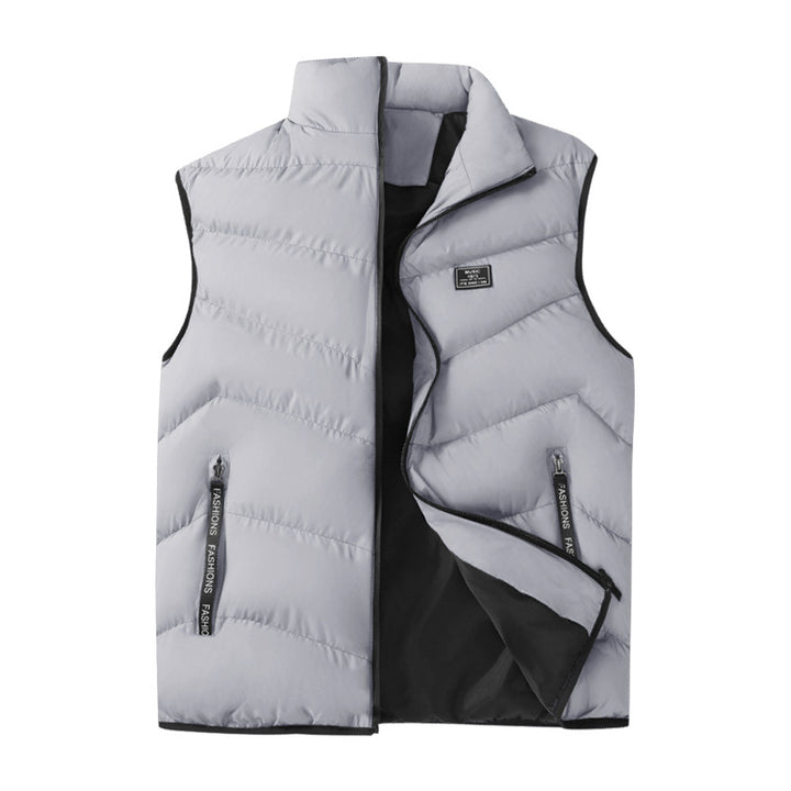 Herren Packbare Microfaser‑Steppweste mit Thermoisolierung, hohem Kragen und sicheren Ziptaschen Drune
