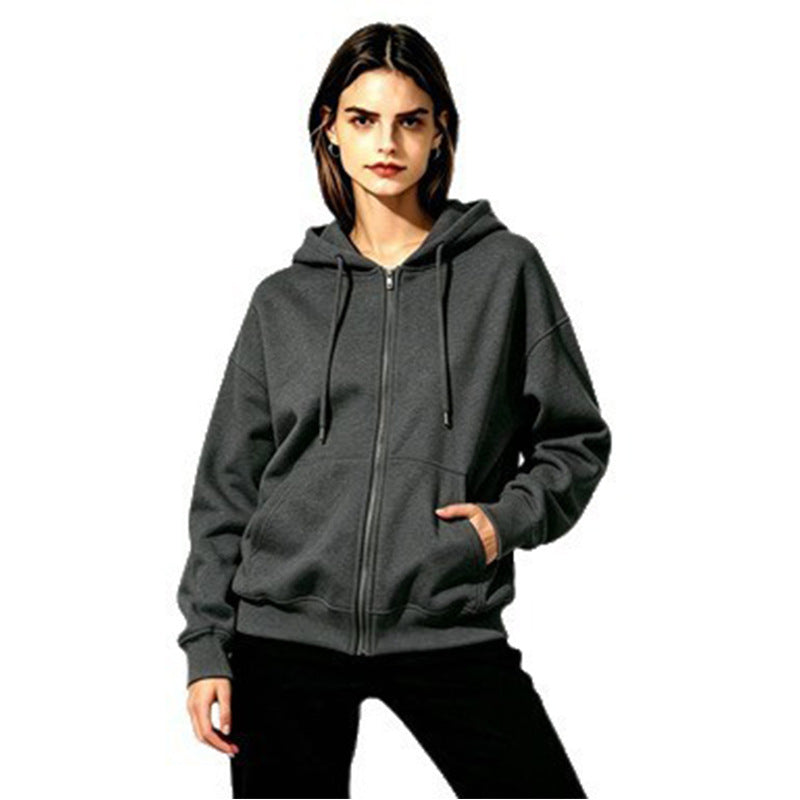 Damen Weicher Kapuzenpullover mit durchgehendem Reißverschluss Drune