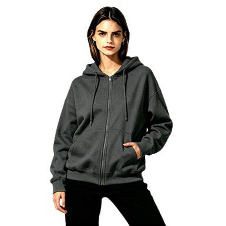 Damen Weicher Kapuzenpullover mit durchgehendem Reißverschluss Drune