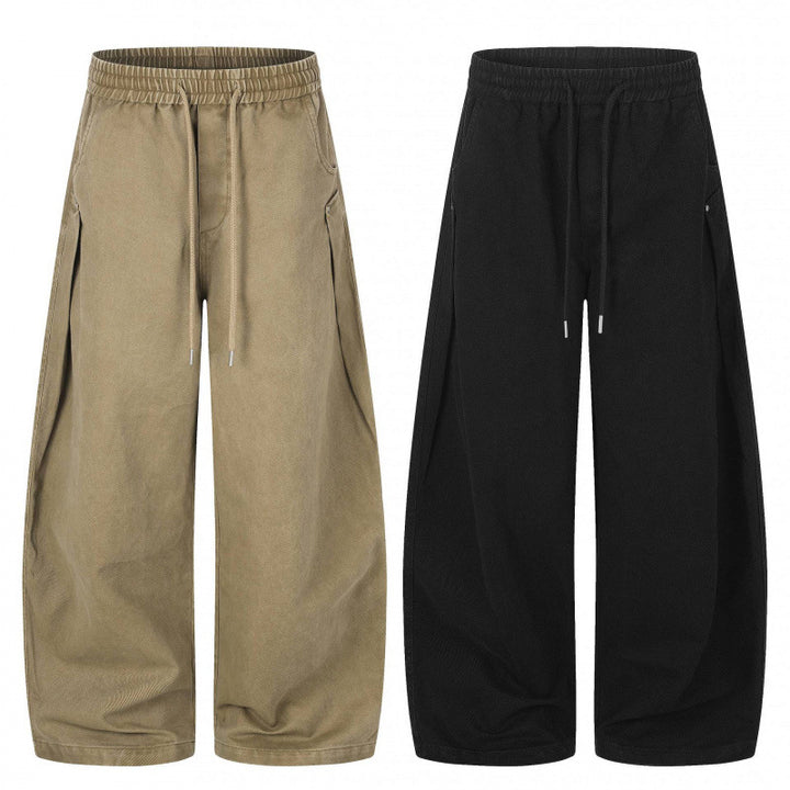 Unisex Weitgeschnittene Lounge-Hose mit Tunnelzug und extra weitem Bein Drune