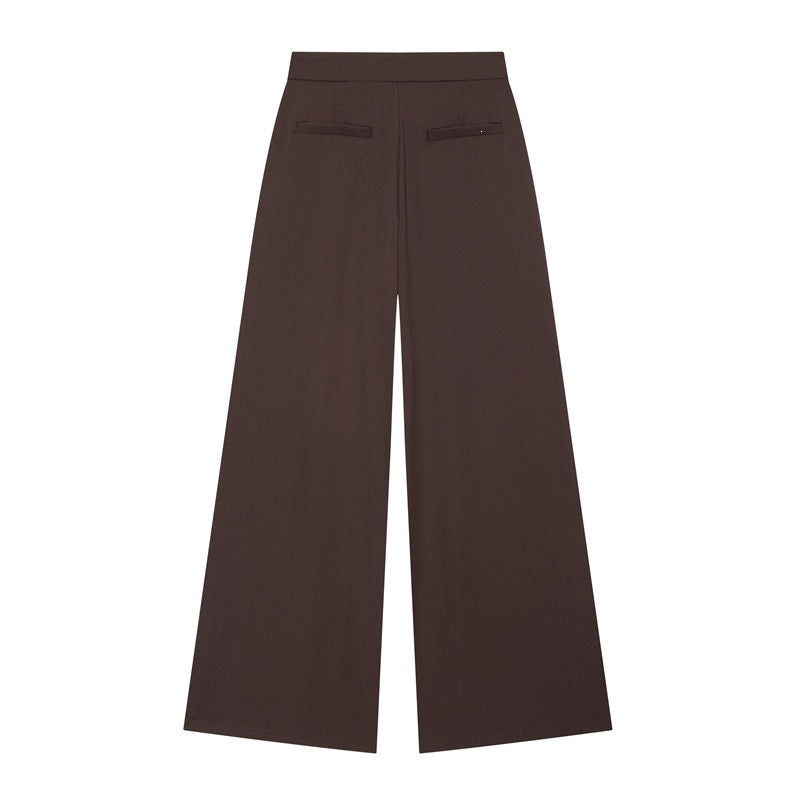 Damen Weitgeschnittene Palazzo-Hose mit hoher Taille und Bügelfalte Drune