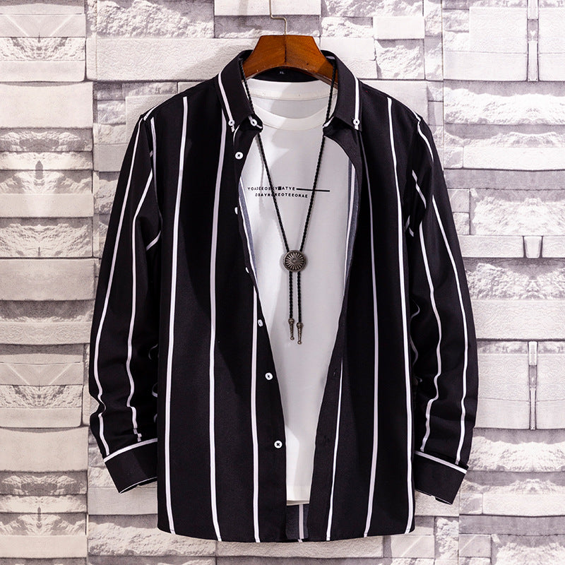 Herren nan lässige Hemdjacke aus leichter Baumwollmischung mit Button-Down-Kragen Drune