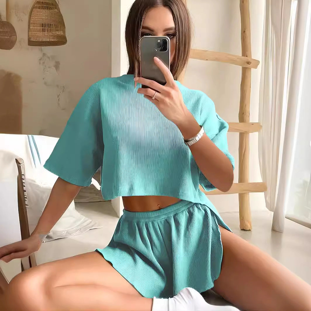 Damen Sanft Falten Lounge Set Drune