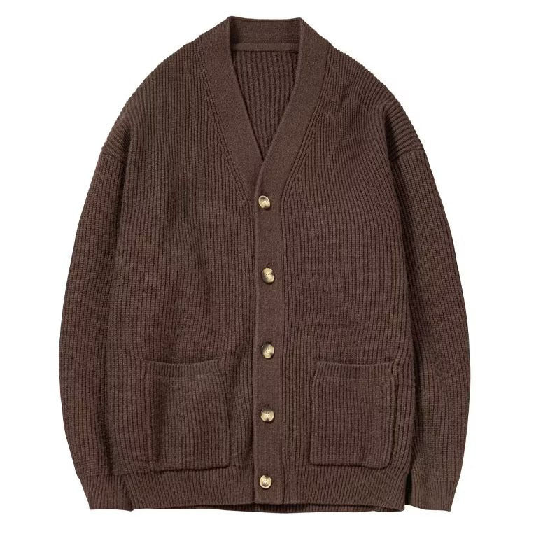 Herren Moderne Strickjacke mit Knopfleiste Drune