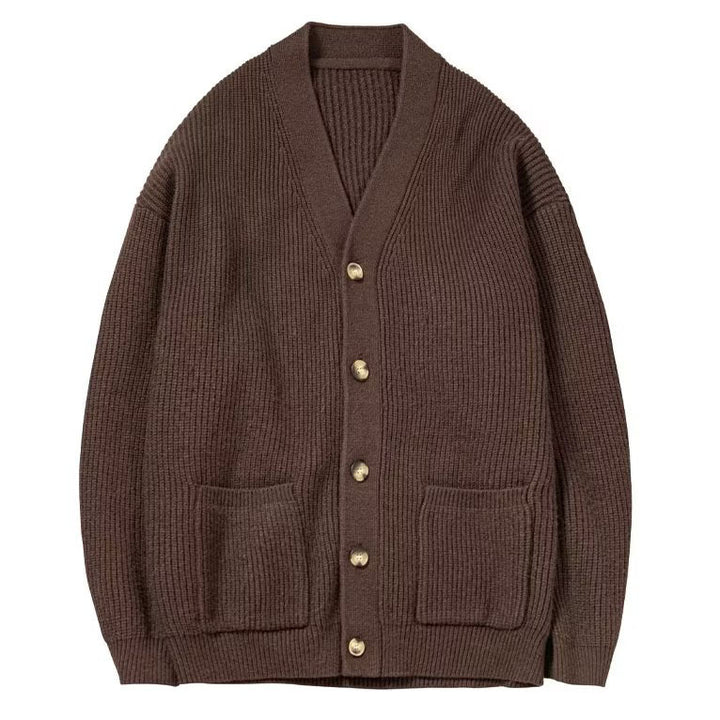 Herren Moderne Strickjacke mit Knopfleiste Drune
