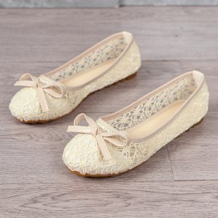 Damen Ballerinas mit filigranem Spitzen-Design und zarter Schleifen-Applikation Drune