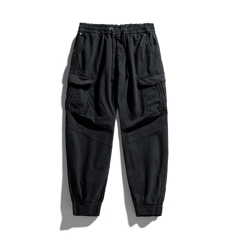 Herren Cargo-Joggerhose mit ergonomischen Kniepasse, elastischem Tunnelzugbund und großvolumigen Klappentaschen Drune