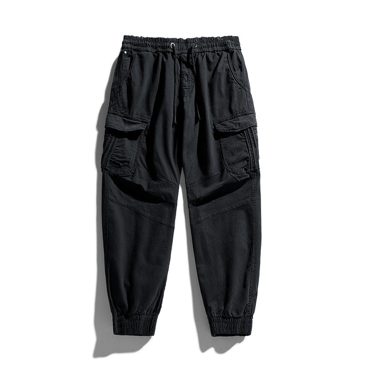 Herren Cargo-Joggerhose mit ergonomischen Kniepasse, elastischem Tunnelzugbund und großvolumigen Klappentaschen Drune