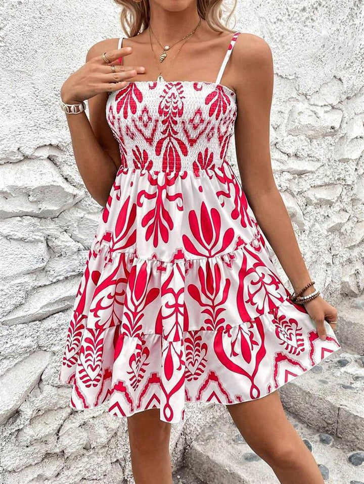 Damen luftiges Minikleid mit weitem Rüschensaum Drune