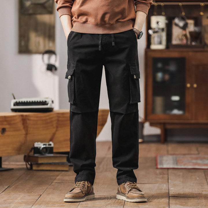 Herren Cargohose im Workwear‑Look mit verstärkten Kniepaneelen und Kordelbund Drune