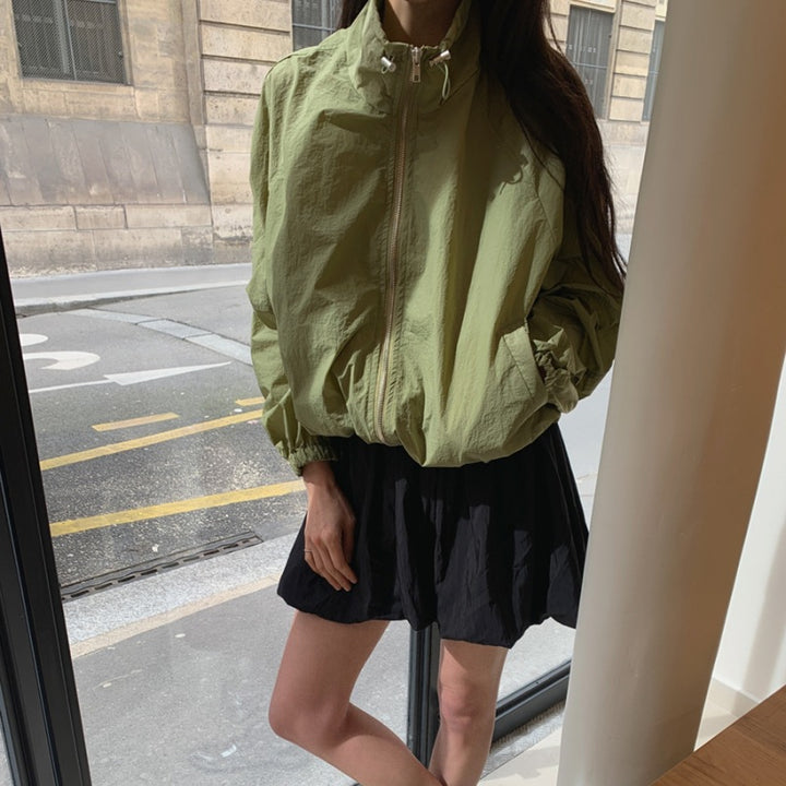 Damen leichte Windjacke mit voluminösen Ärmeln Drune