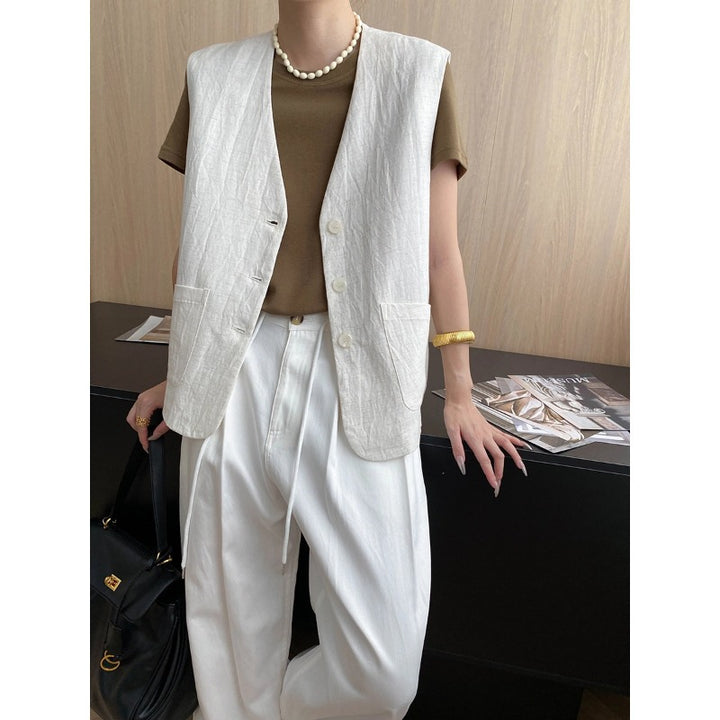 Damen elegante Weste mit minimalistischen Details Drune