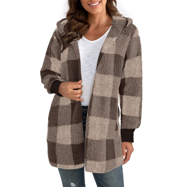 Damen Kuschelige Karojacke mit weichem Material und lässiger Passform Drune