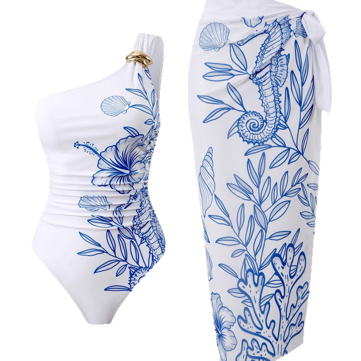 Damen Einteiler Badeanzug mit luxuriösem floralem Design Drune