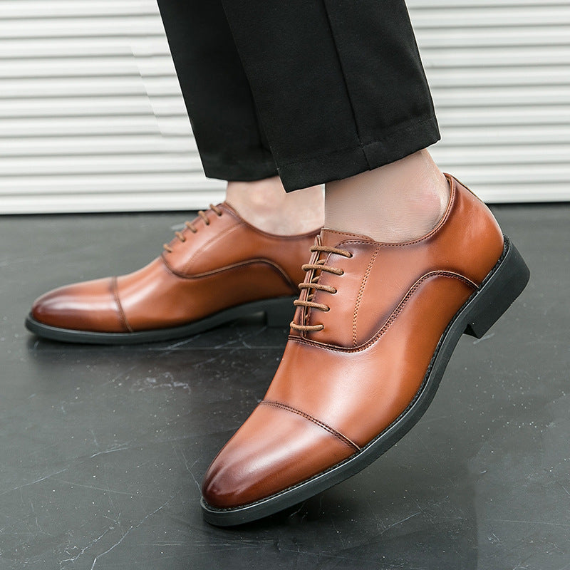 Herren klassische Oxford-Lederhalbschuhe mit Kappnaht, gepolstertem Lederfutter und rutschfester Gummisohle Drune