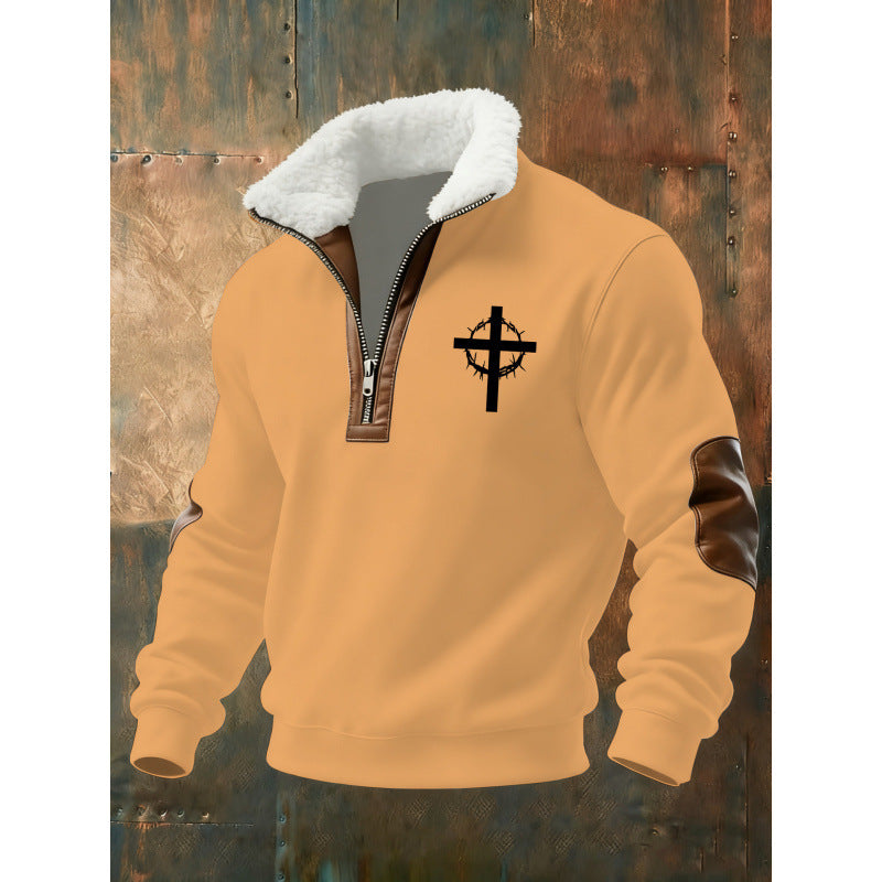 Herren Klassischer Kapuzenpullover mit Fleece-Detail Drune