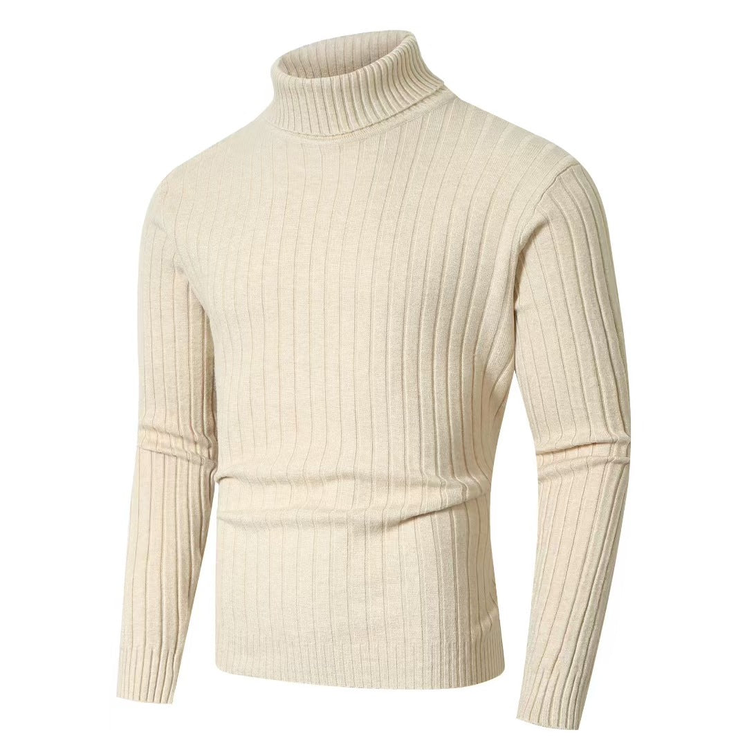 Herren Figurbetonter Rollkragenpullover im Rippenstruktur-Feinstrick Drune