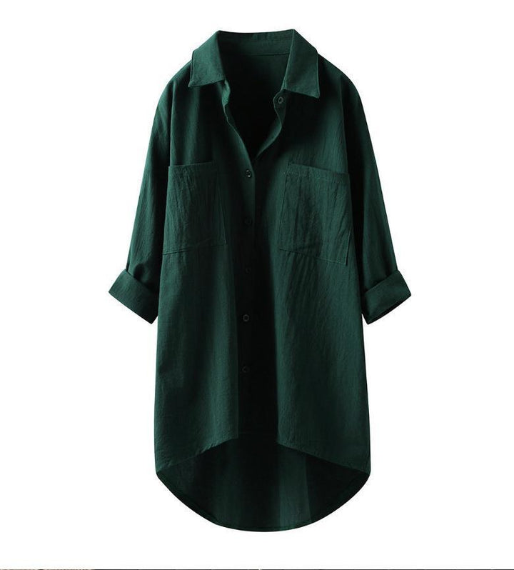 Damen Hemdbluse mit lässigem Schnitt und langen Ärmeln Drune