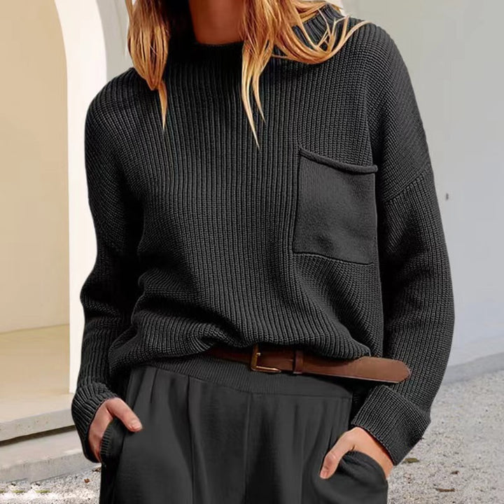 Damen lässiger Pulli mit feiner Rippstruktur und komfortablem Schnitt Drune