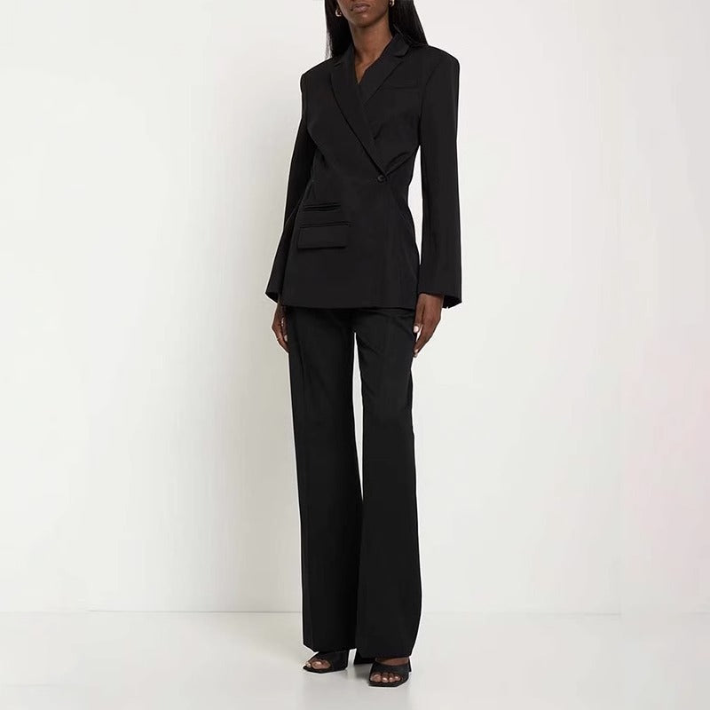 Damen Modern geschnittener Blazer mit asymmetrischem Design Drune