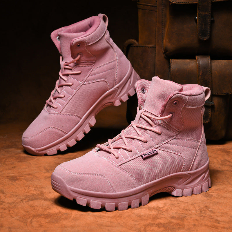 Damen Modische knöchelhohe Einsatz‑Stiefelette im Tactical‑Look mit griffiger Leichtprofilsohle Drune