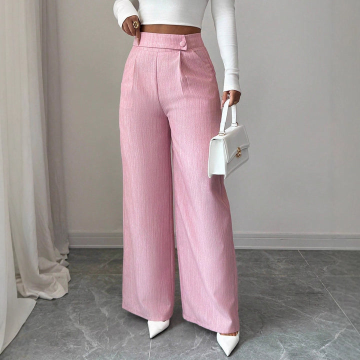 Damen weite High-Waist-Hosen Drune