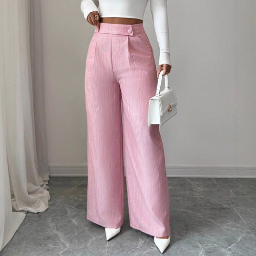 Damen weite High-Waist-Hosen Drune