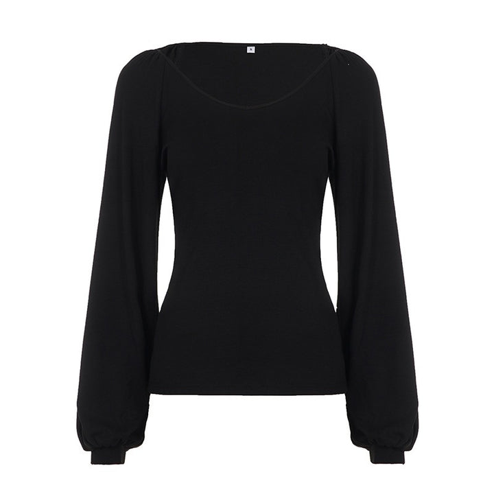 Damen Tailliertes Langarmshirt mit Ballonärmeln Drune