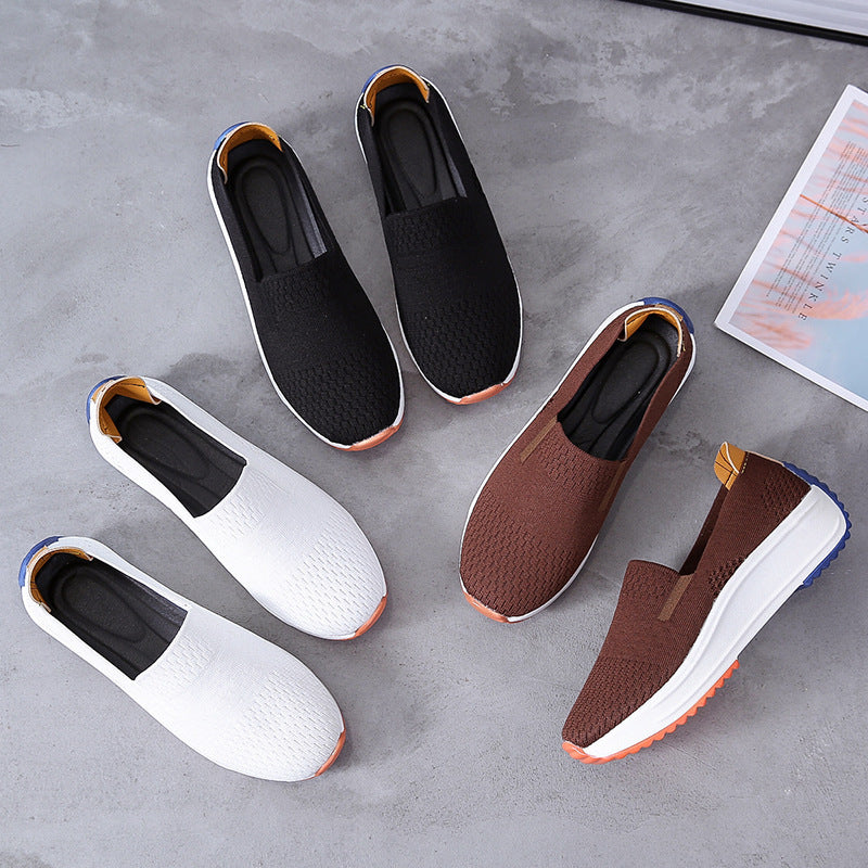 Damen Slip-On Plateausneaker mit gestricktem Obermaterial Drune