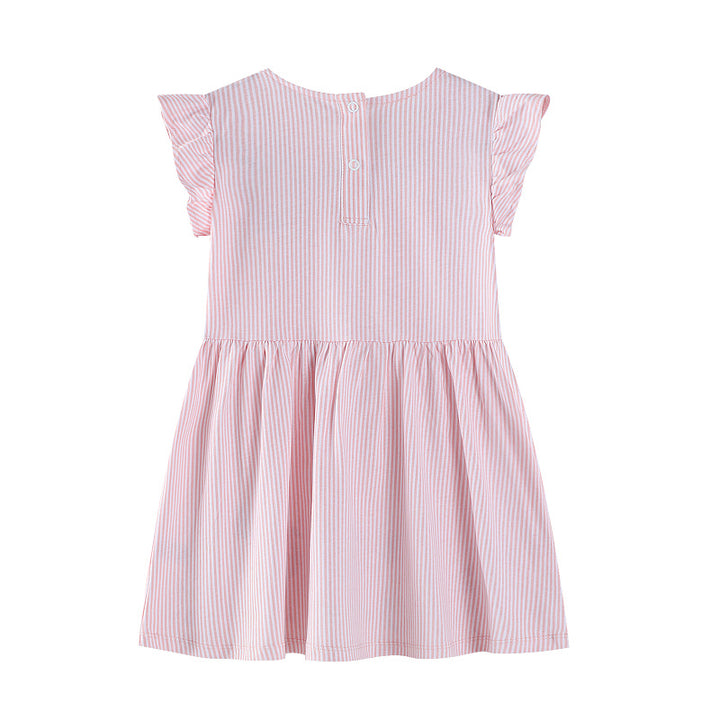 Mädchen Sommerkleid mit floralem Design und verspielten Flamingo-Applikationen Drune