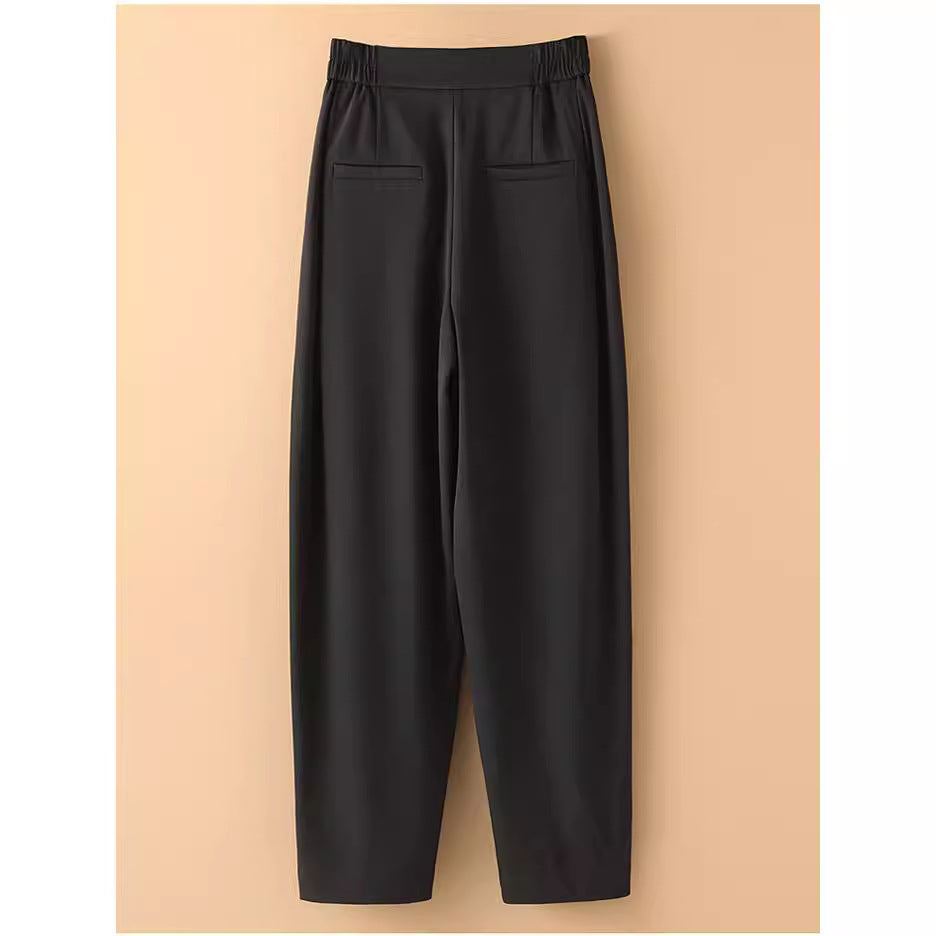 Damen Hoch taillierte, bequeme Stoffhose Drune