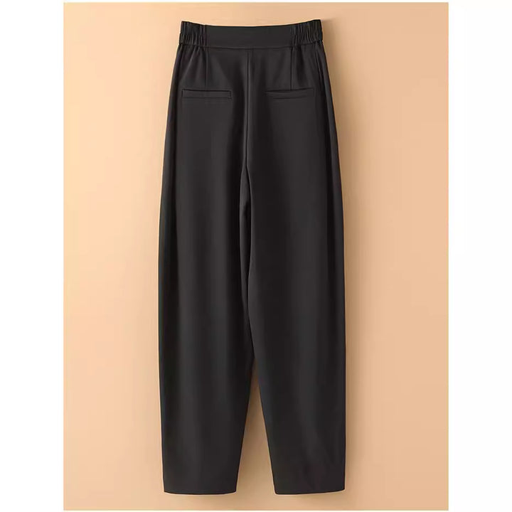 Damen Hoch taillierte, bequeme Stoffhose Drune