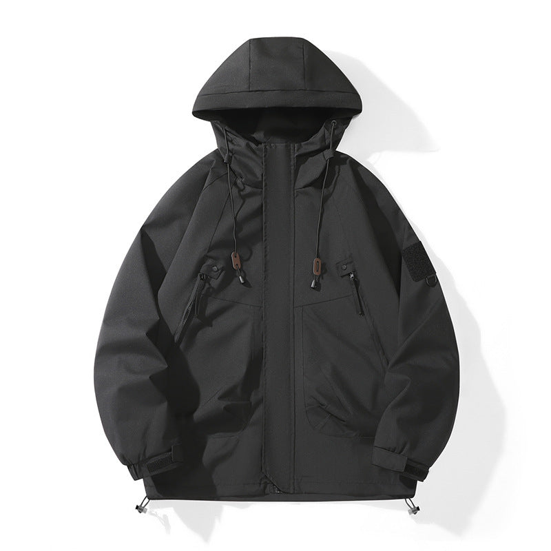 Herren technische Outdoor-Jacke mit verstellbarem Kapuzendesign und multifunktionalen Taschen Drune